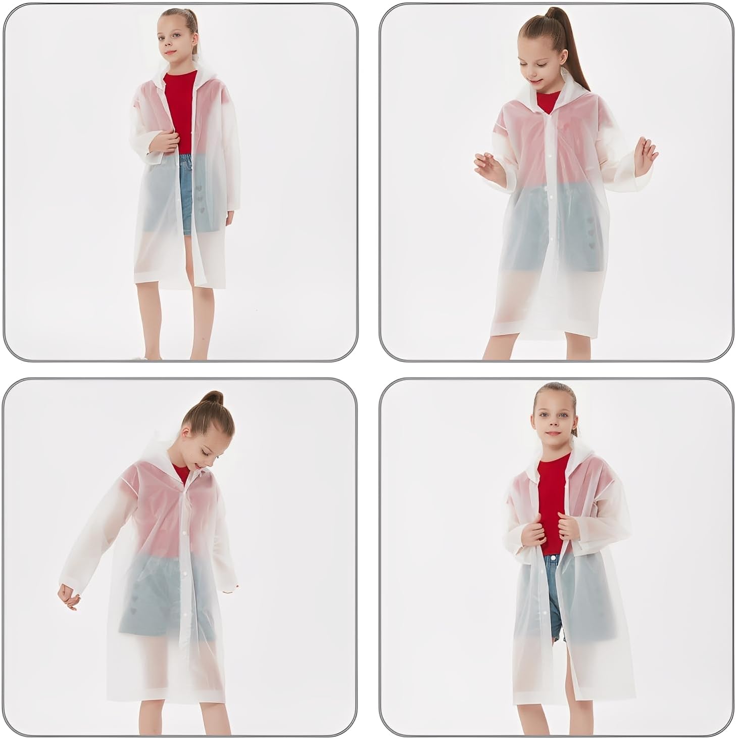 Kids Rain Ponchos Reusable wit - مراجعة Emergency Poncho Rain وسعره
