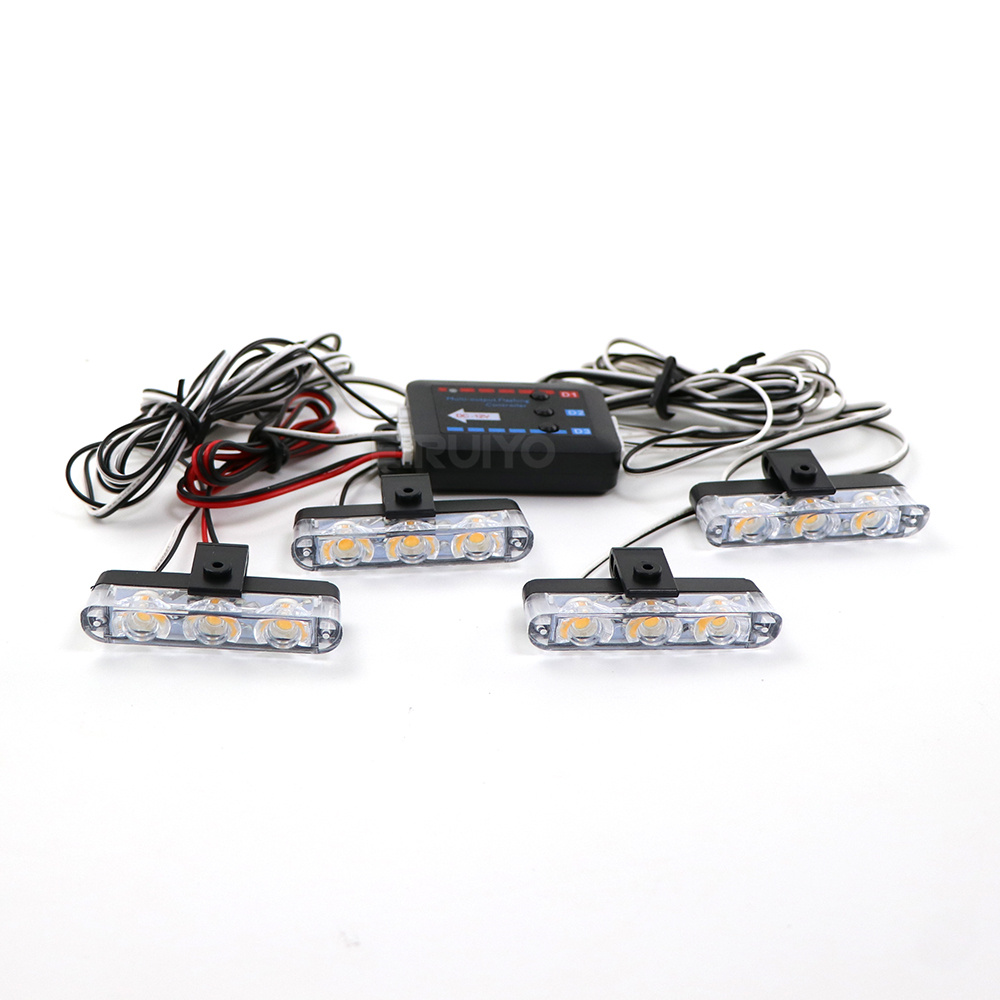 4x 3 LED Grill Car LED Strobe  - مراجعة Sos Light Strobe وسعره