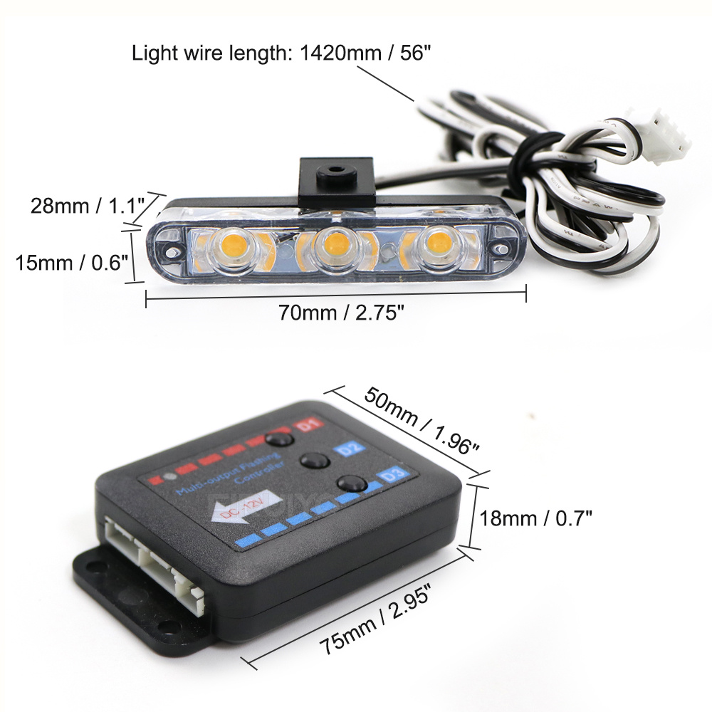4x 3 LED Grill Car LED Strobe  - مراجعة Sos Light Strobe وسعره